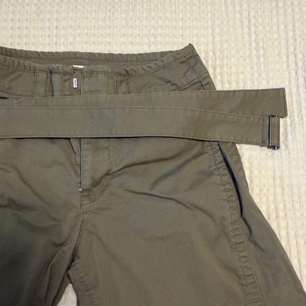 Abercrombie & Fitch Belted Barrel Pants Womens 25 Olive Green Loose Relaxed - Picture 7 of 7